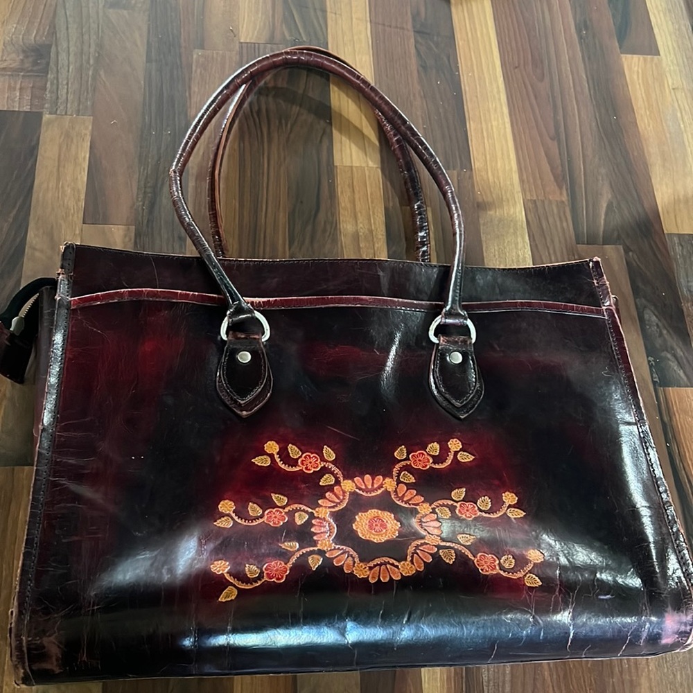 vintage leather briefcase